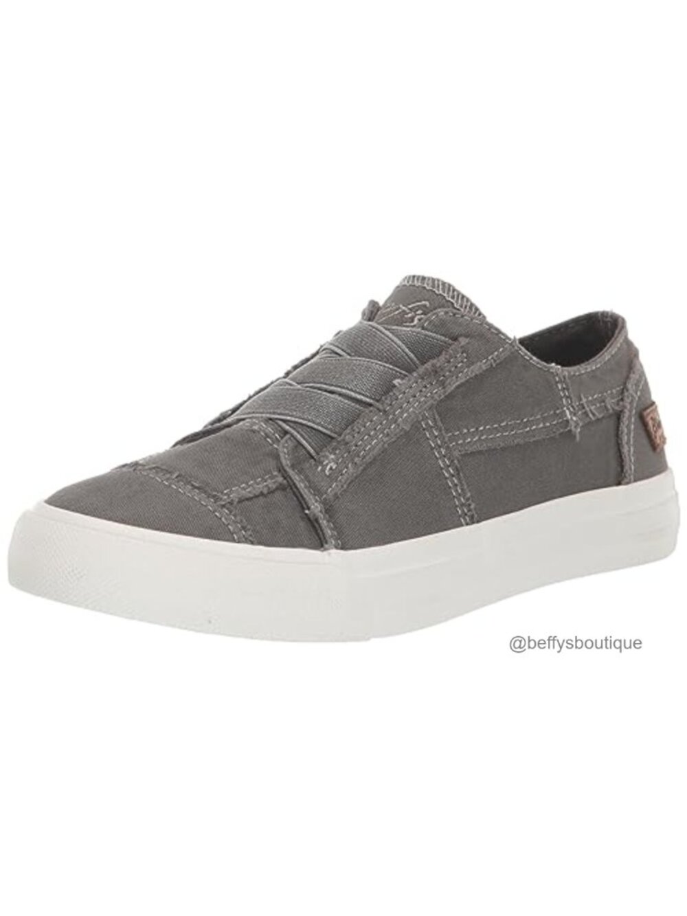 Washed Canvas Pull-On Sneaker with Elastic Detail and Foam Insole